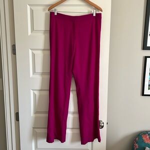 Pink/Magenta Wide Leg Wool Pants